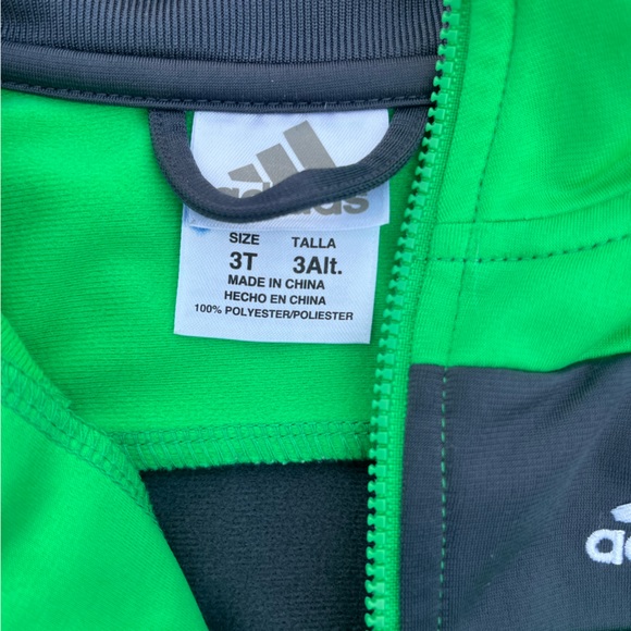 Adidas Lime Green and Grey Athletic Zip Up Jacket - Picture 7 of 7